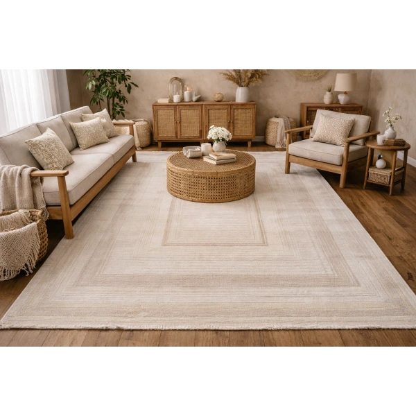 Hoom Rugs Marsilya HL410 Cream D.Beige Modern Salon Halısı