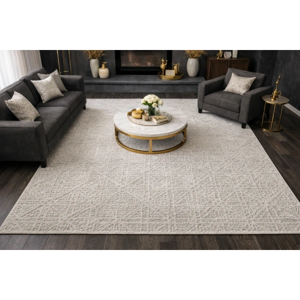 Luxess Lisbon 2002 Gri Akrilik Modern Makine Halısı