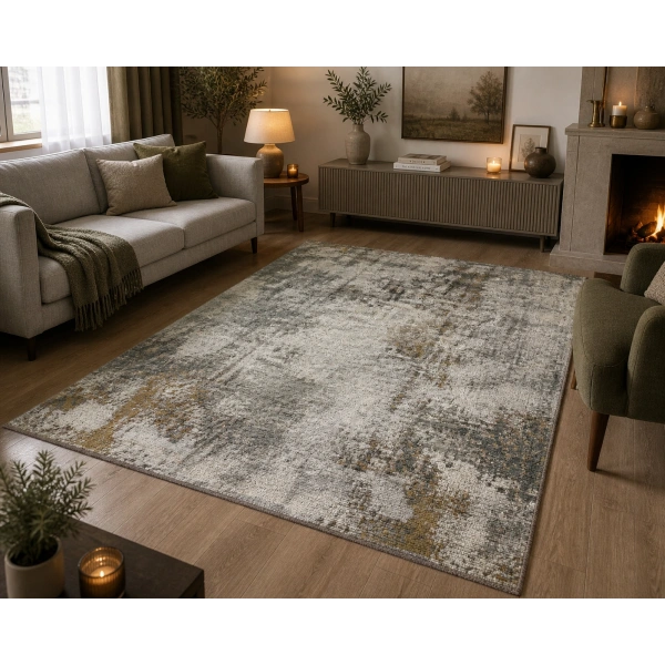 Hoom Rugs Arkaik PLZ 13 Kahve Etnik Renkli Vintage Makine Halısı