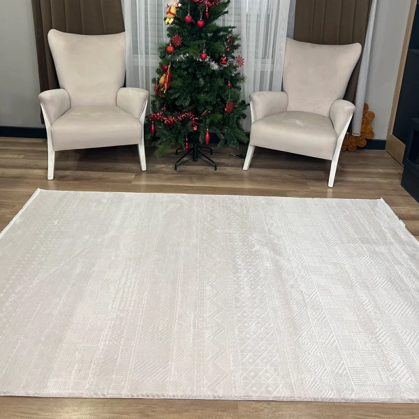 Apex Azur 6521 Bej Modern Makina Halısı