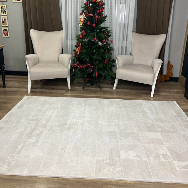 Apex Azur 6531 Krem Modern Makina Halısı