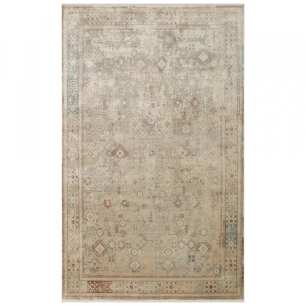 Eko Halı Babil BBL 03 Beige Eskitme Desenli Salon Halısı