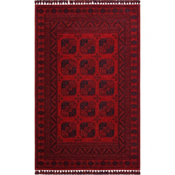 Eko Hali Buhari Bhr 01 Red Dekoratif Kilim