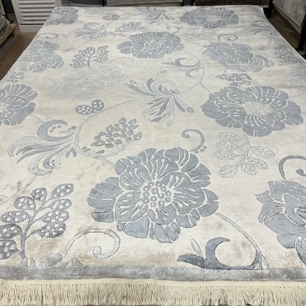 Eko Halı Fantacy 1525 Cream Blue El Dokuma Salon Halısı