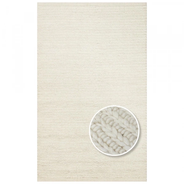 Eko Halı Jade JD 07 White Naturel Kazak Örgü Desenli El Dokuma Örgü Halı