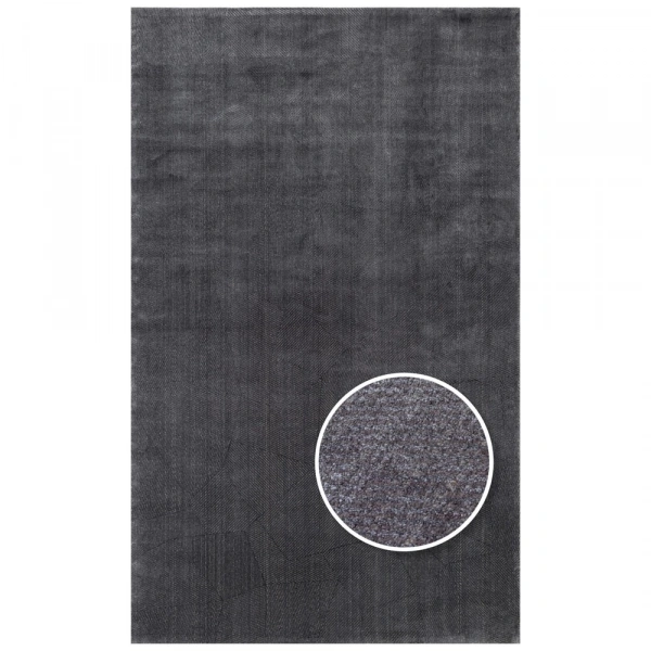 Eko Halı Majesty MJ 04 Antrasit Düz Desenli El Emeği ile Özel Tezgahlarda Üretilen Yün Viskon Tencel Uşak Halısı