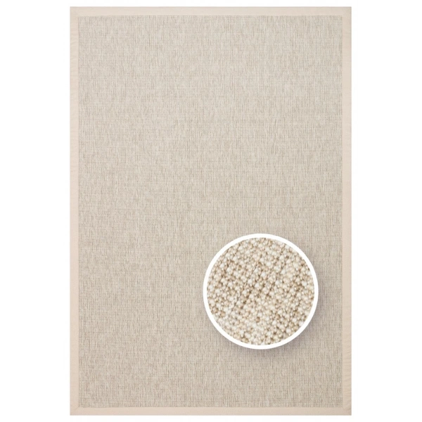 Eko Halı Ventura VNT 2703 L.Beige Bordür Beige Sisal Görünümlü İç ve Dış Mekan Uyumlu Hav Vermeyen Modern Dokuma Halı