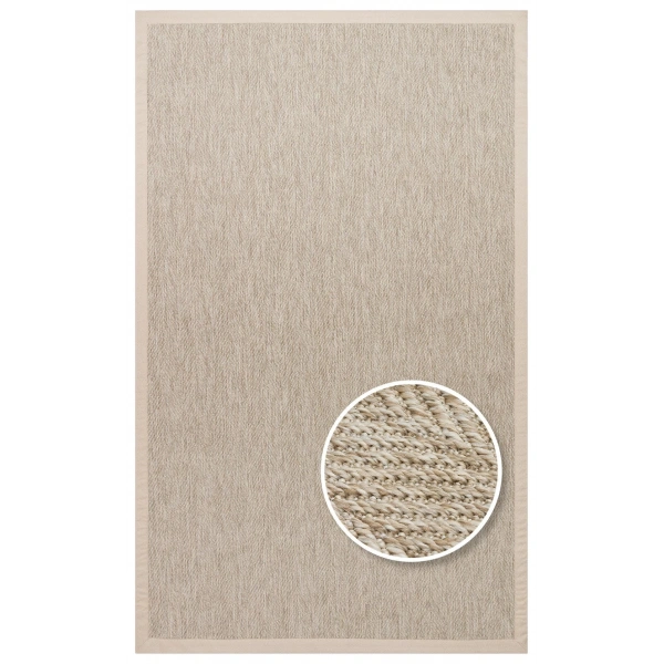Eko Halı Ventura VNT 2704 L.Beige Bordür Beige Sisal Görünümlü İç ve Dış Mekan Uyumlu Hav Vermeyen Modern Dokuma Halı