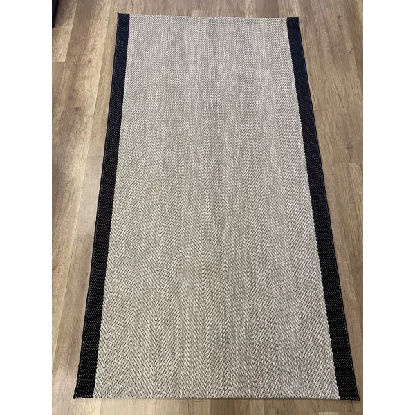 Hoom Rugs 1147 Bej Siyah Sisal Plus Jüt Halı
