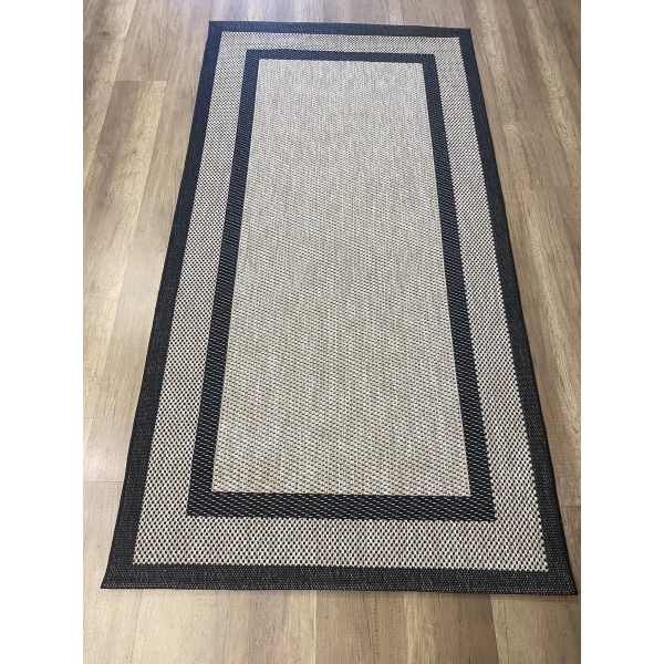 Hoom Rugs 1149 Bej Siyah Sisal Plus Jüt Halı