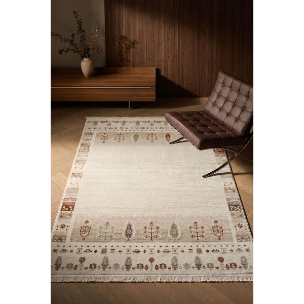 Hoom Rugs Bahar 3009 Multi Etnik Bordürlü Akrilik Halı