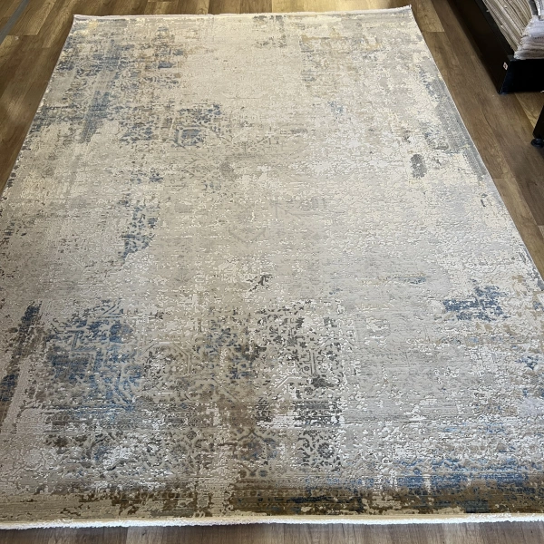 Hoom Rugs Exclusive Bamboo Knot OL15 D Krem Mavi Neo Klasik Salon Halısı