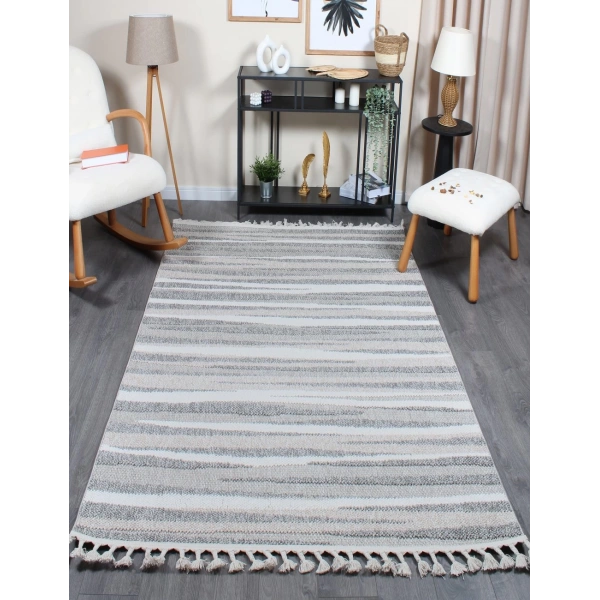 Hoom Rugs Bohho BH08 Bej Gri Antrasit İskandinav Modern Halı