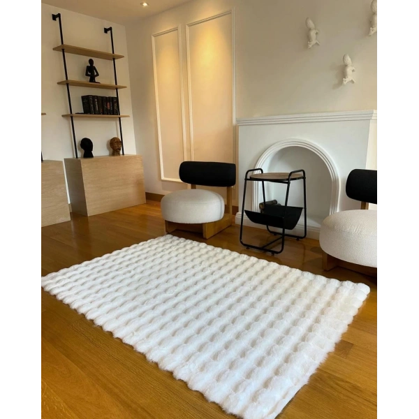 Hoom Rugs Bubble Tavşan Post Beyaz