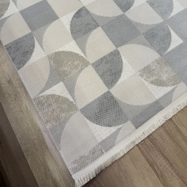 Hoom Rugs Grandy 5210 Vizon Kaymaz Pamuk Taban Modern Halı