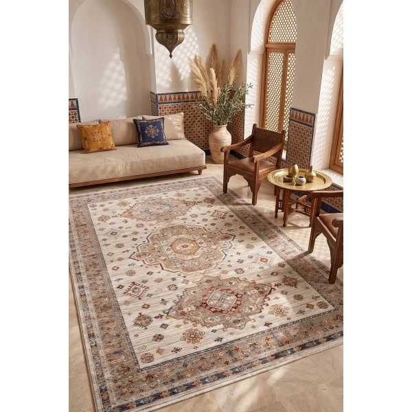 Hoom Rugs Otantik 2608 Multi Vintage Desenli Salon Halısı