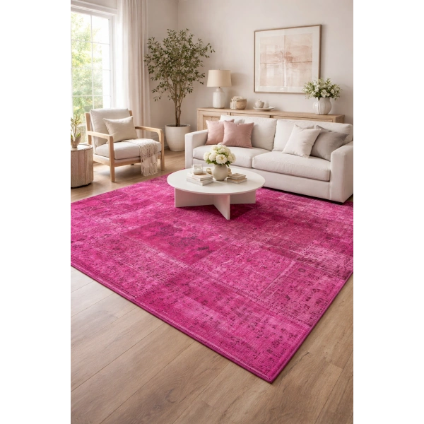 Hoom Rugs Patchwork Fuşya El Dokuma Kilim