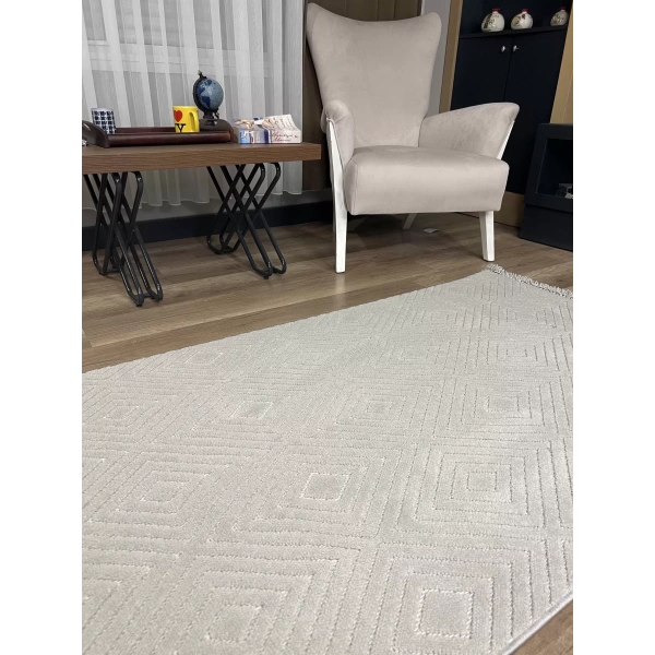 Hoom Rugs Prag 9207 Açık Gri Modern Makina Halısı