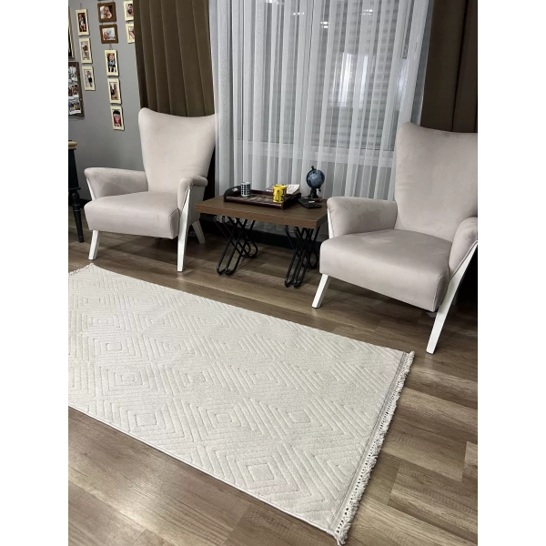 Hoom Rugs Prag 9208 Bej Modern Makina Halısı