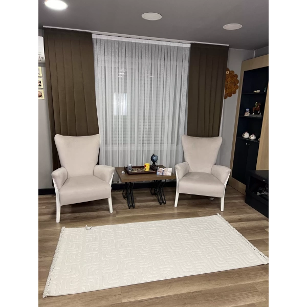 Hoom Rugs Prag 9209 Krem Modern Makina Halısı