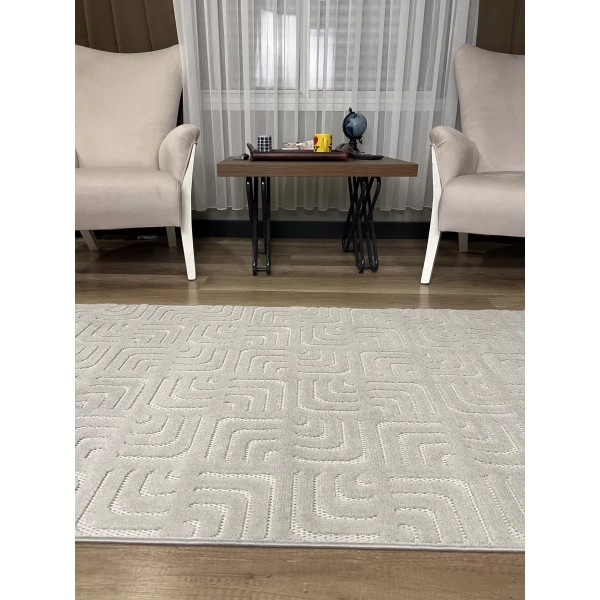 Hoom Rugs Prag 9211 Açık Gri Modern Makina Halısı