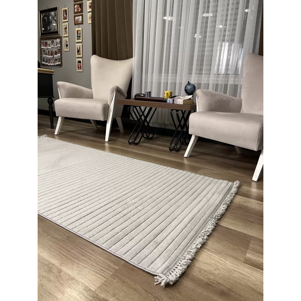 Hoom Rugs Prag 9215 Açık Gri Modern Makina Halısı