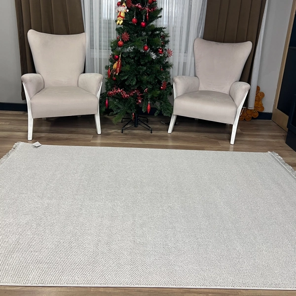 Hoom Rugs Vega S5486A Krem Hav Toz Vermez Hasır Dokuma Modern Makina Halısı