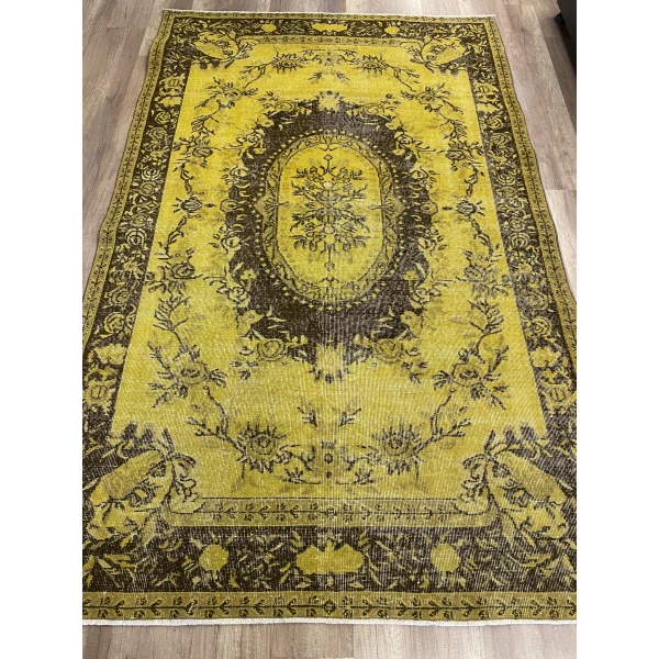 Hoom Rugs Vintage Hardal Kahve Çiçekli 165x265 4,37 M2 Vintage Halı