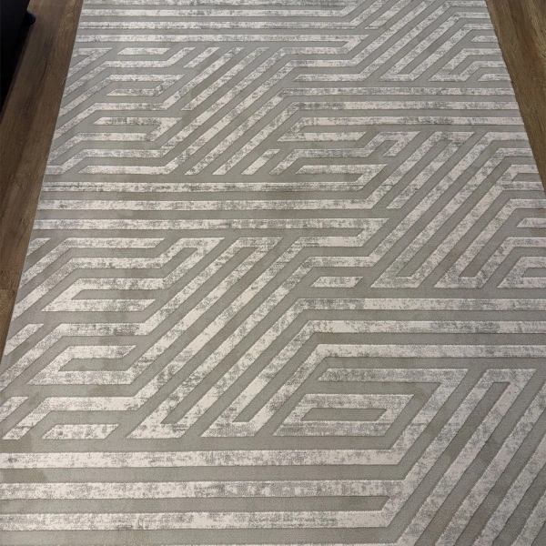 İpek Halı Gaspara 14876 A.Gri - Krem Modern Salon Halısı