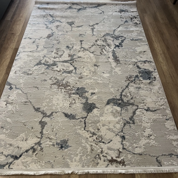 İpek Mekik Halı La Vida 8404 A Gri Mavi Modern Salon Halısı