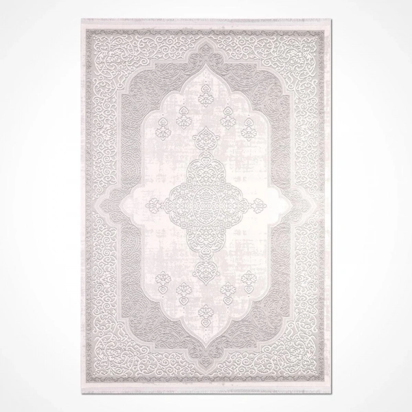 İpek Mekik Halı Filiya 11252 Krem Gri Modern Salon Halısı