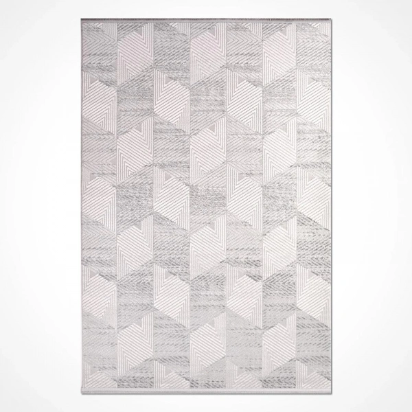 İpek Mekik Halı Filiya 11253 Krem Gri Modern Salon Halısı