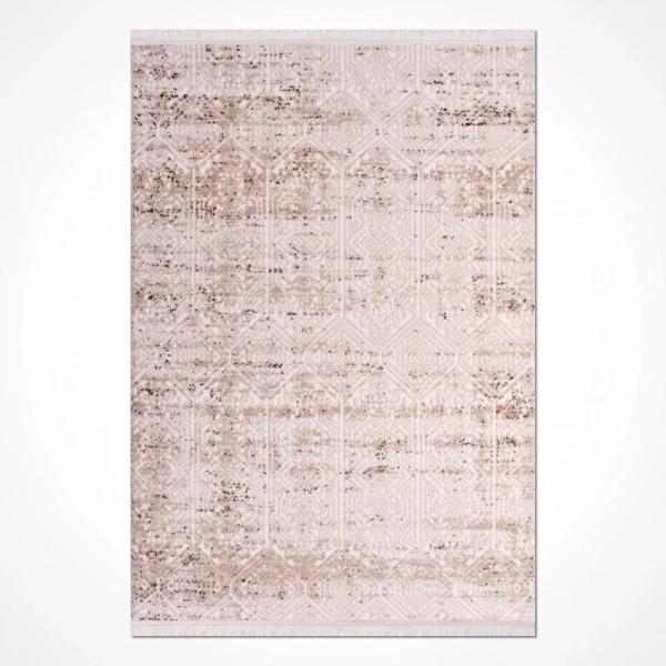 İpek Mekik Halı Filiya 11300 Krem Modern Salon Halısı