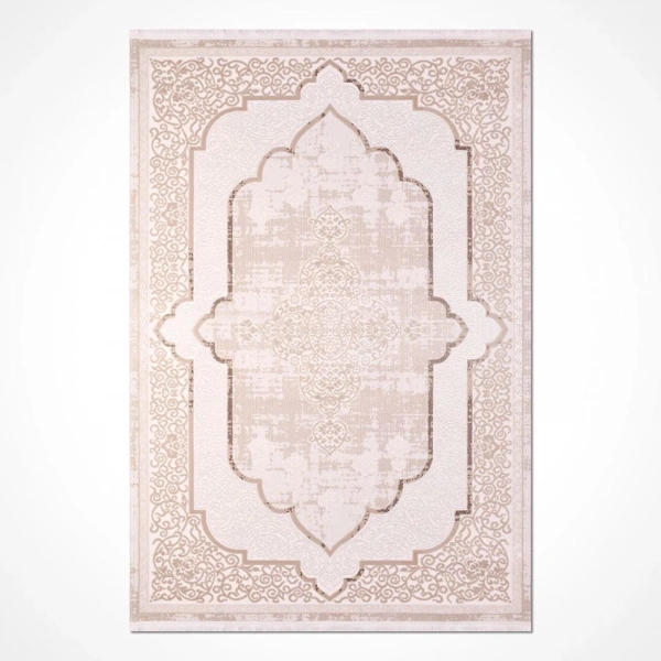 İpek Mekik Halı Filiya 11304 Krem Modern Salon Halısı