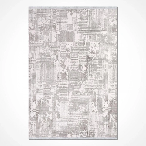 İpek Mekik Halı Filiya 11352 Krem Gri Modern Salon Halısı