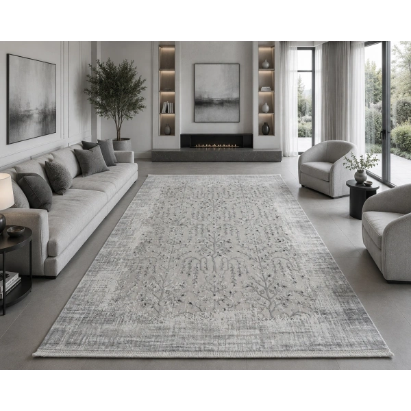 Luxess Halı Lima 1181 Gri Modern Akrilik Salon Halısı