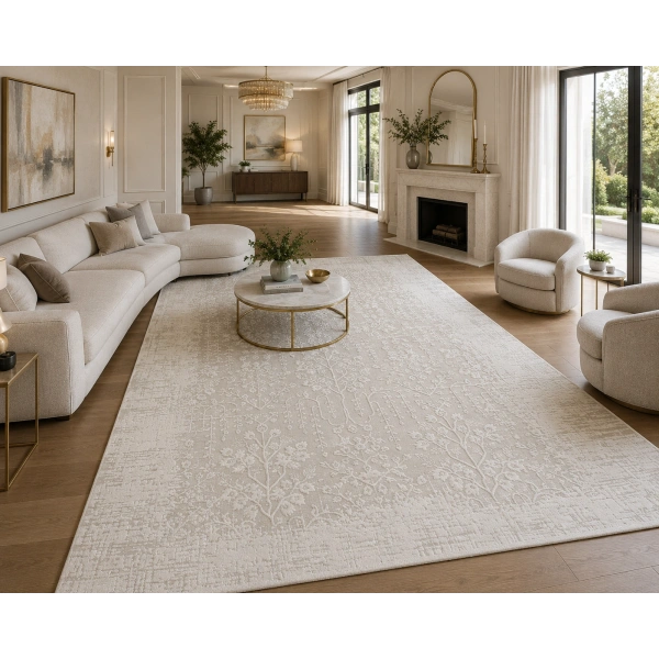 Luxess Halı Lima 1181 Krem Modern Akrilik Salon Halısı
