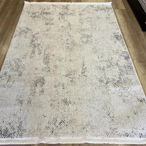 Sanat Halı Hera 3595 Beyaz Gri Modern Salon Halısı