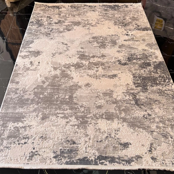 Sanat Halı Mira 3574 Krem Gri Modern Salon Halısı