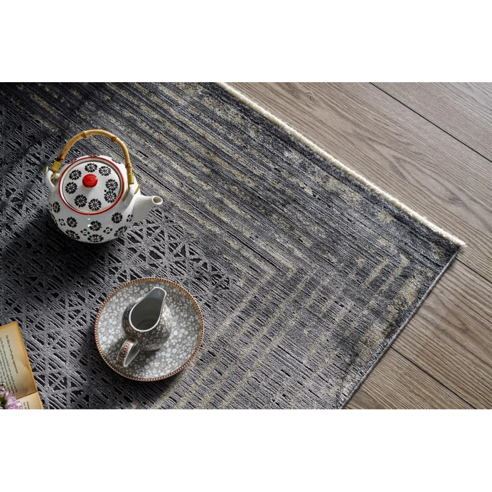 Eko Halı Mahal MHL 01 Antrasit Gold Salon Halısı