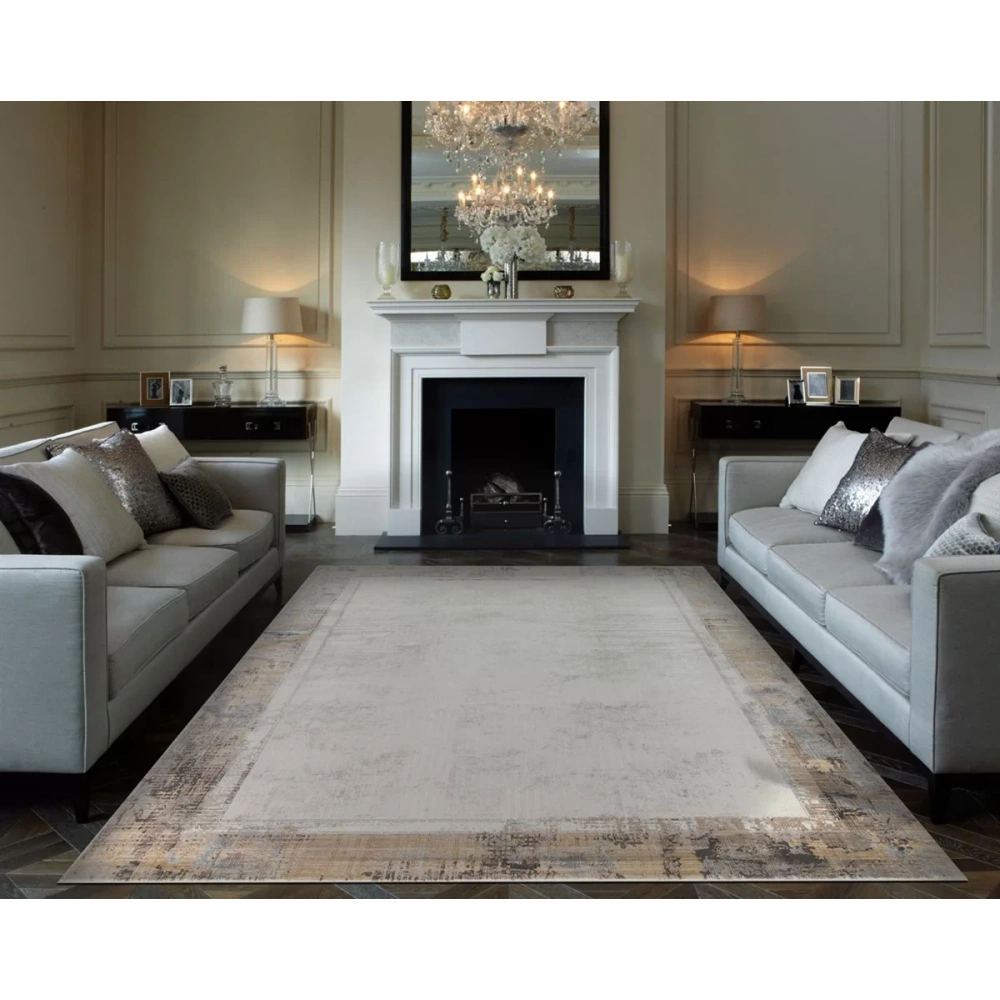 Eko Halı Mahal MHL 03 Cream Antrasit Salon Halısı