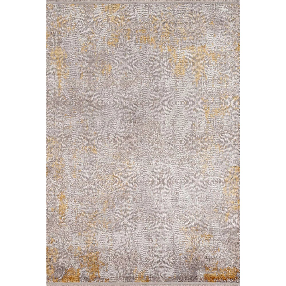 Sanat Halı Doku 1083 Gri Hardal Modern Salon Halısı