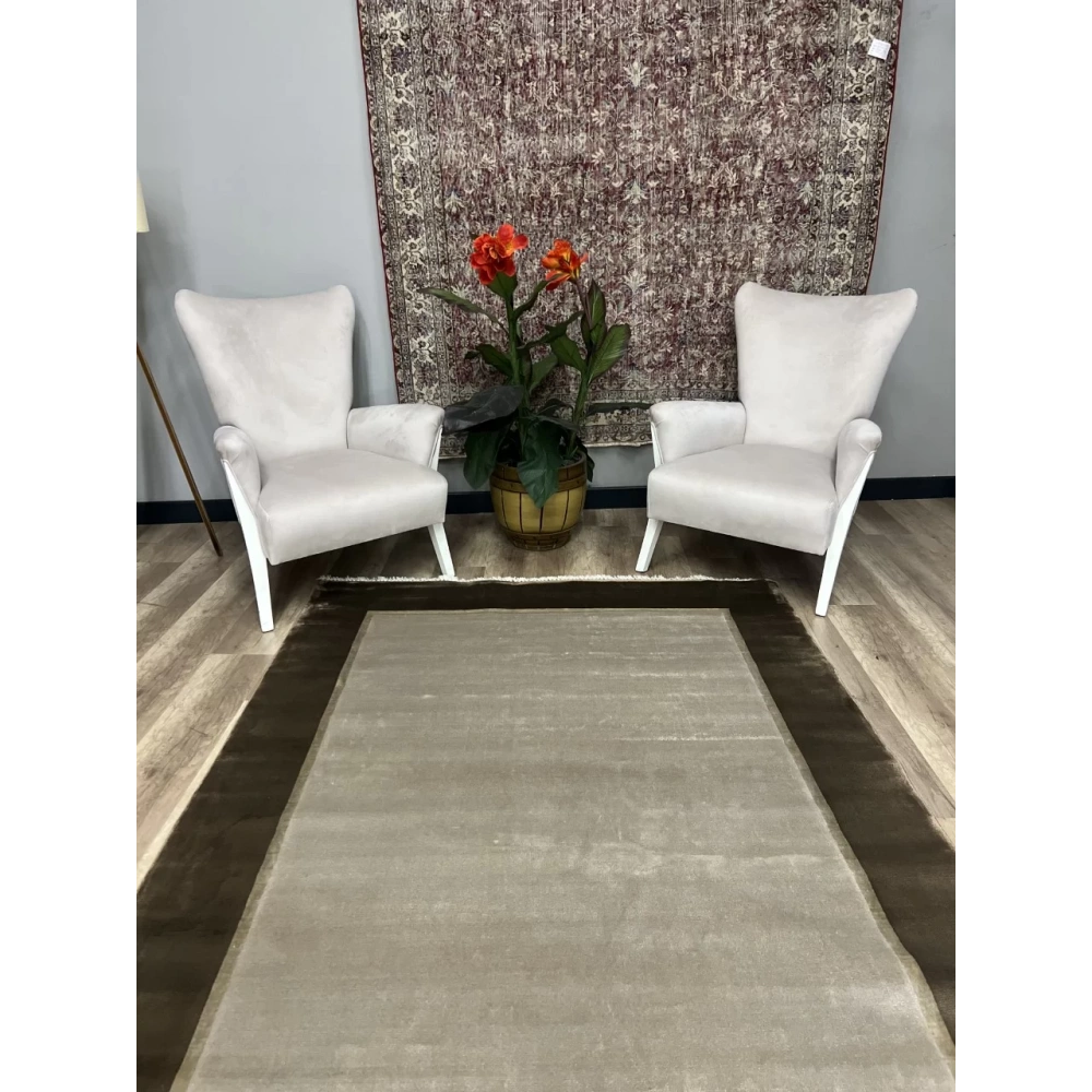 Hoom Rugs Night 601 Vizon Doğal Bambu Salon Halısı