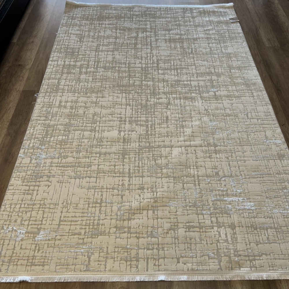 İpek Halı Sihir 17309 Beyaz Krem Modern Salon Halısı