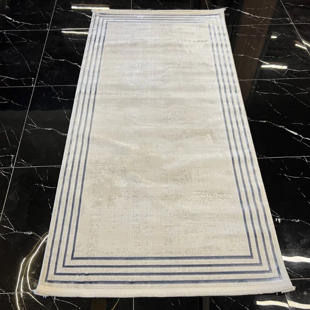 Luxess Halı Zen 1047 A.Blue Çerçeveli Modern Salon Halısı