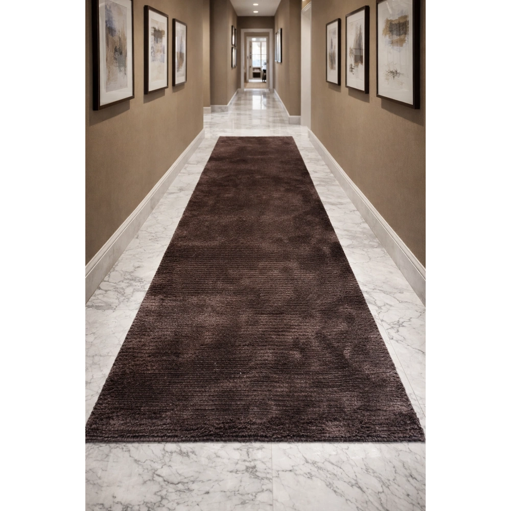 Eko Halı Siena Dye Dark Brown El Dokuma Yolluk