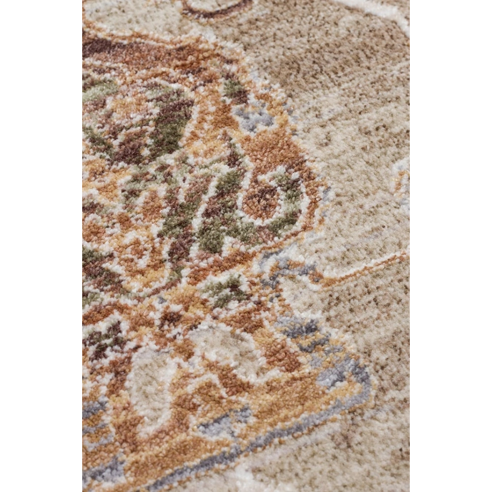 Eko Halı Sofia SOF 05 Cream Gold Uşak Motifli Renkli Makine Halısı