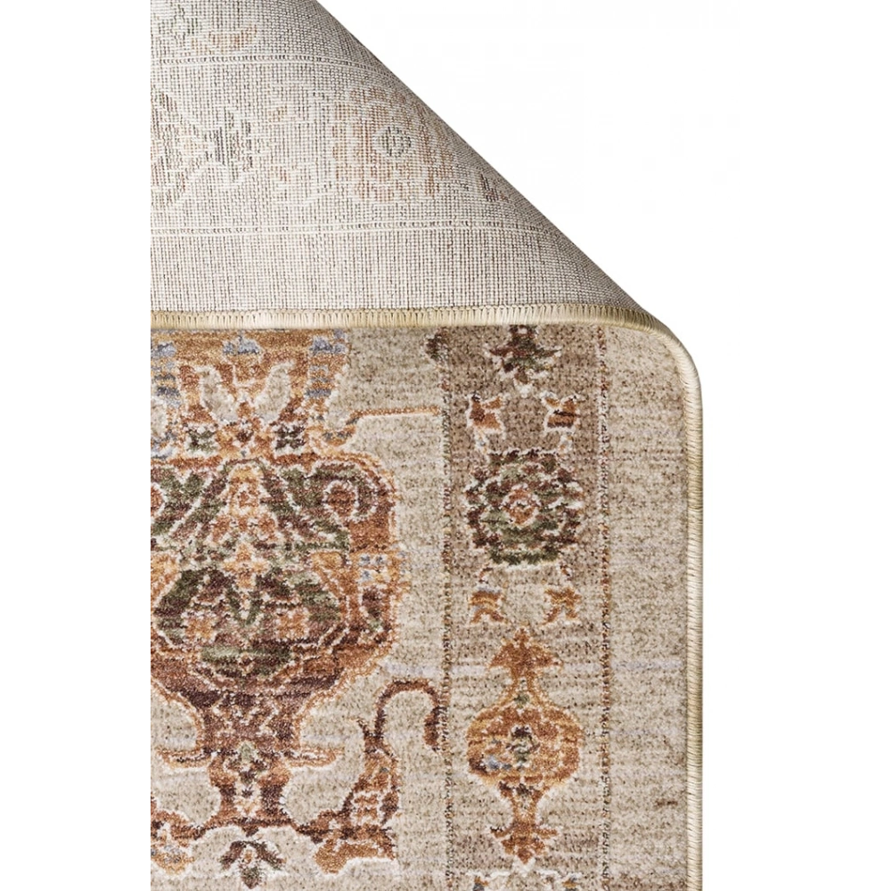 Eko Halı Sofia SOF 05 Cream Gold Uşak Motifli Renkli Makine Halısı