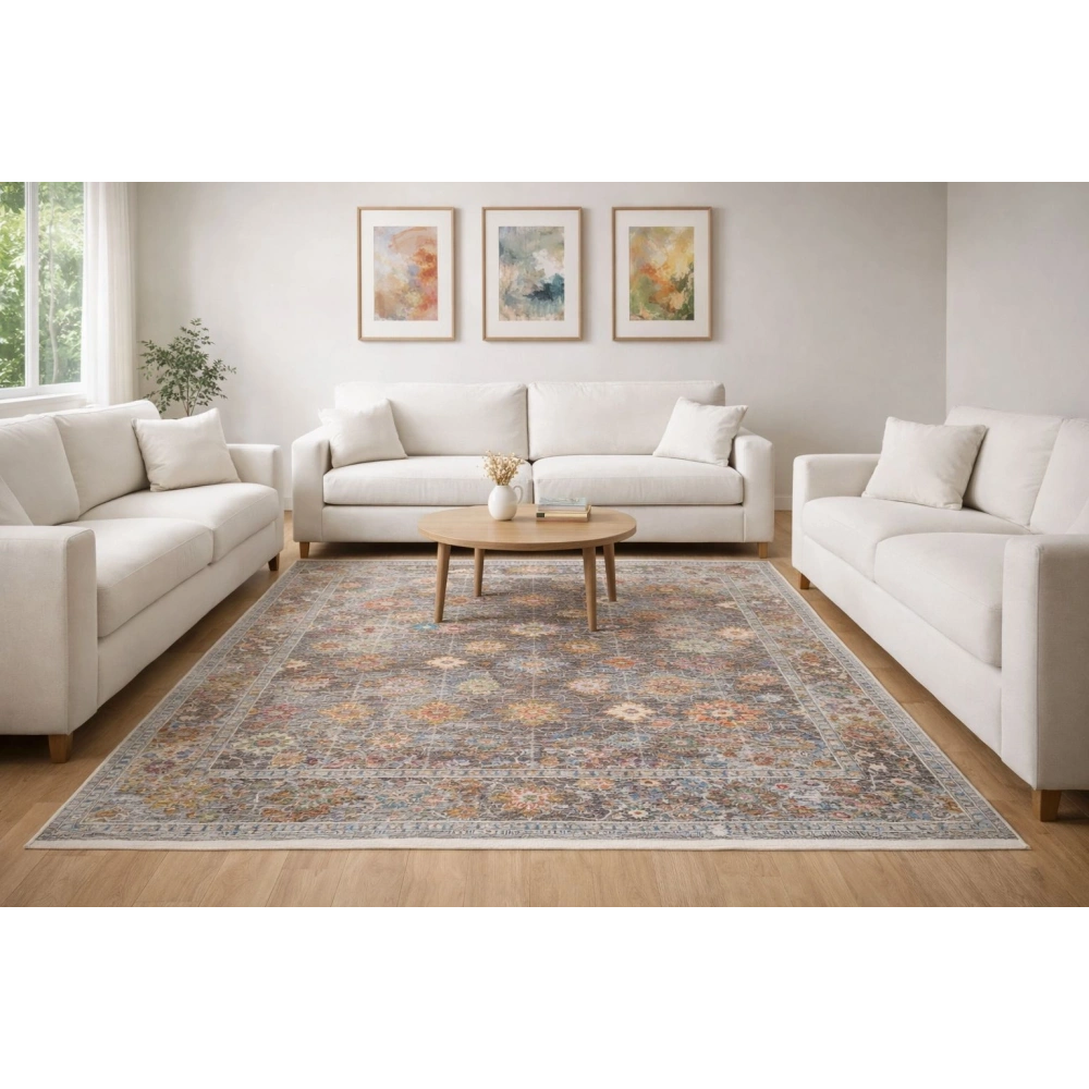 Eko Halı Sofia SOF 04 Multy Uşak Motifli Renkli Makine Halısı