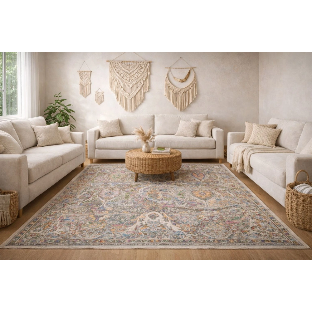 Eko Halı Sofia SOF 02 Multy Uşak Motifli Renkli Makine Halısı